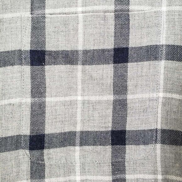 Johnnie O Shirt Mens Hangin' Out Plaid Button Down Size Medium M Gray Blue - Picture 5 of 11